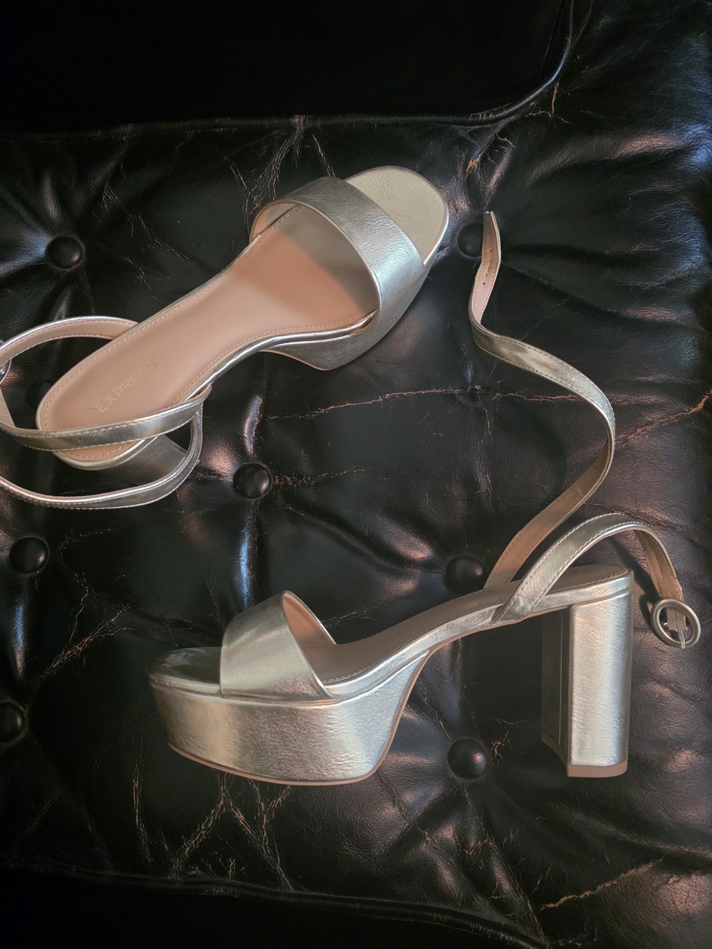 Express Platform Block Heel Sandals - Gold